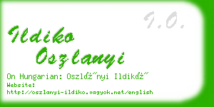 ildiko oszlanyi business card